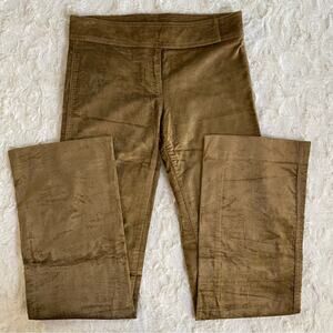 Yoana Baraschi Women’s Velveteen Pants Size 6 Golden Brown Y2K Stretch Lowrise